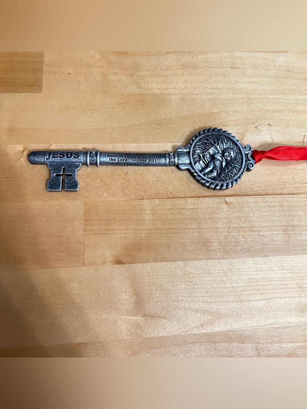 Lighthouse Christian Product Key to Christmas Jesus Resin Ornament 6.5”x2”